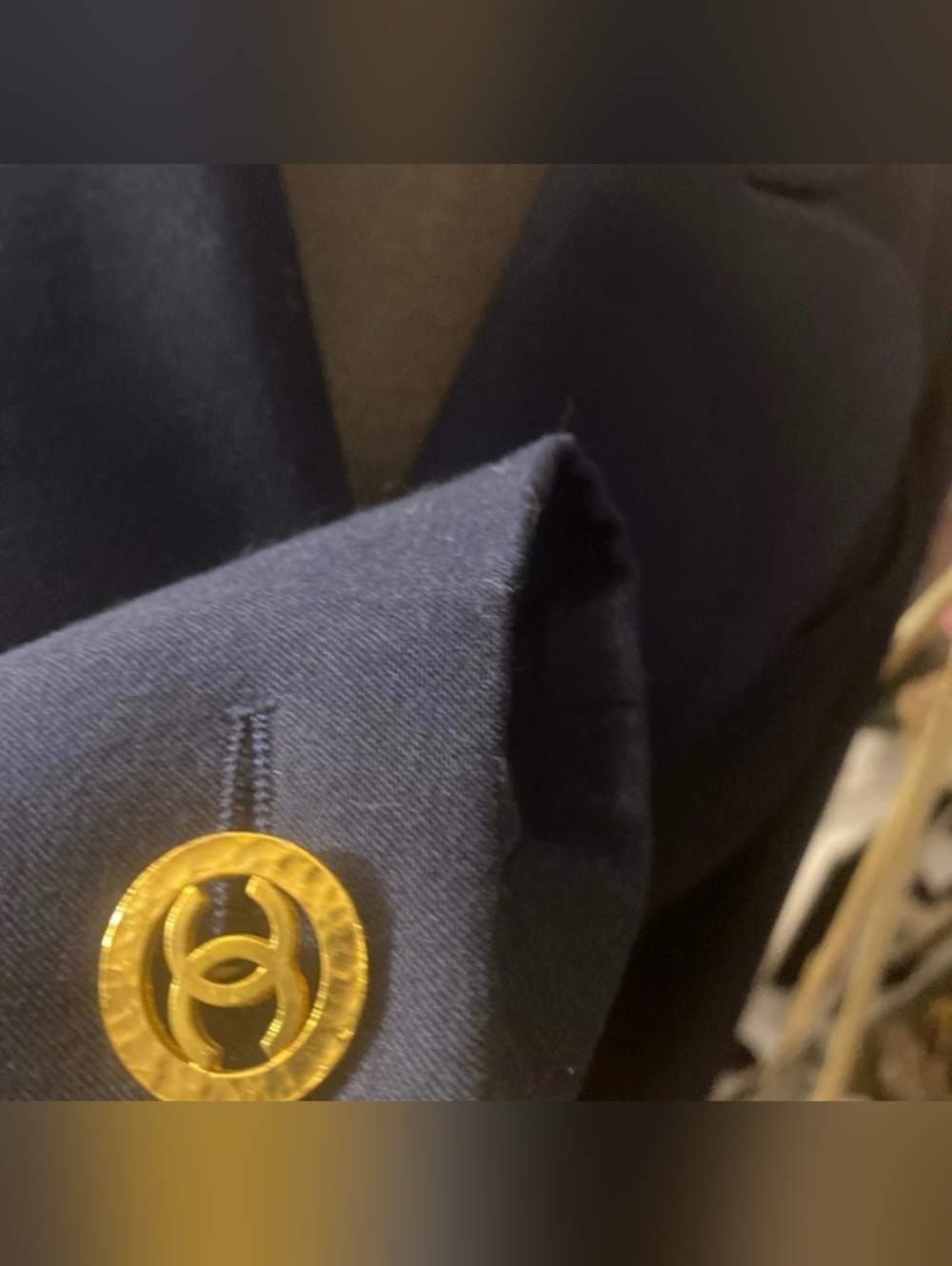 Vintage Chanel Navy Wool Blazer - Picture 7 of 16